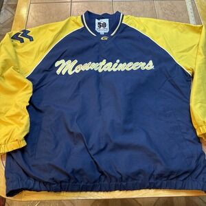 West Virginia Mountaineers Windbreaker Jacket 58 Sports Mens Sz XL V-Neck‎ NCAA